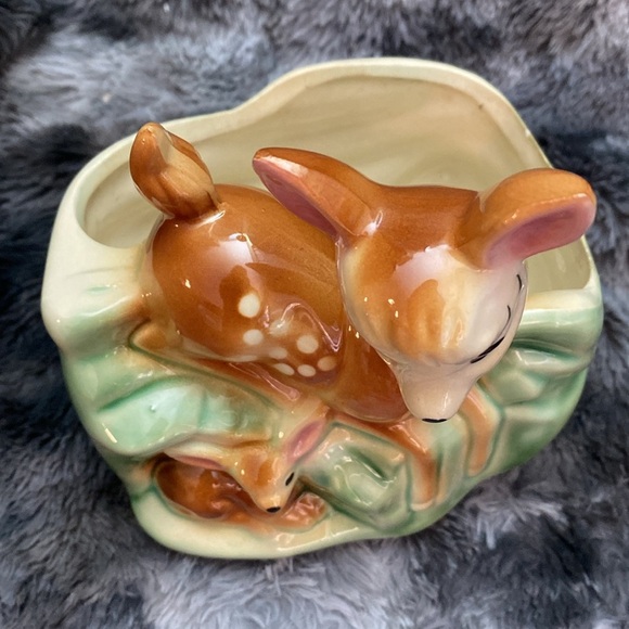 Vintage Deer Ceramic Planter - Green and Brown - Picture 13 of 16